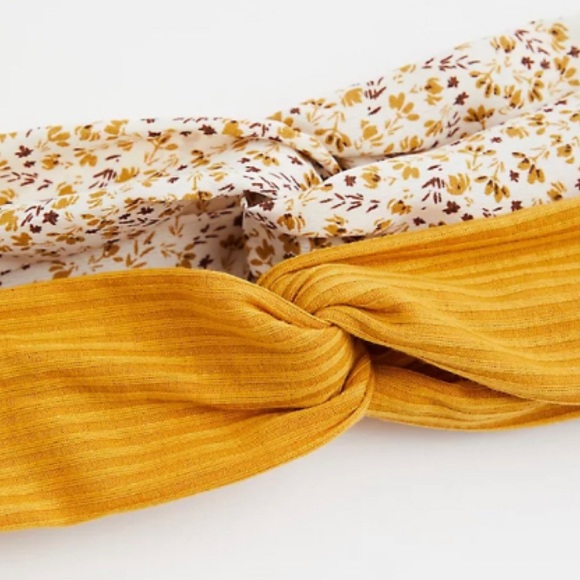 🆕Torrid Mustard Yellow Floral Soft Headband Set - Picture 2 of 2
